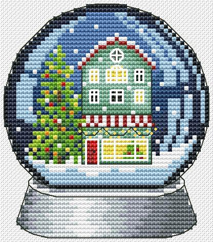 Snow Globe 1 - PDF Cross Stitch Pattern - Wizardi