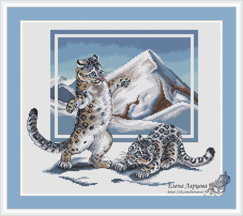 Snow Leopard - PDF Cross Stitch Pattern - Wizardi