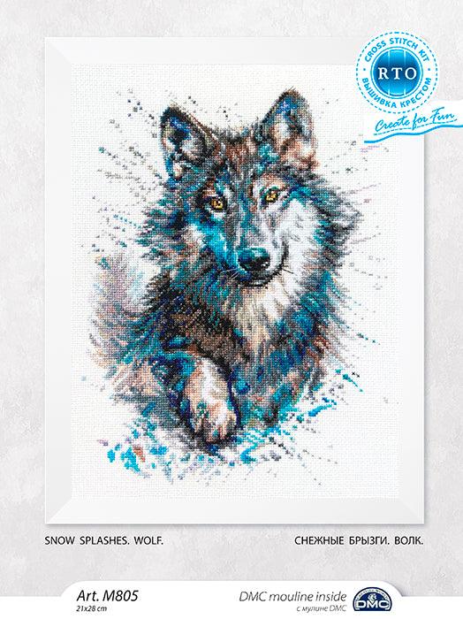 Snow spashes.Wolf M805 Counted Cross Stitch Kit - Wizardi