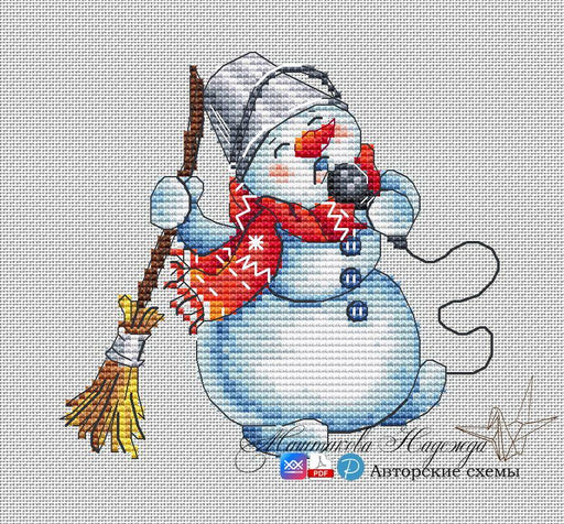 Snowman. I will Sign Now - PDF Cross Stitch Pattern - Wizardi