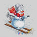 Snowman. I will Take a Ride - PDF Cross Stitch Pattern - Wizardi