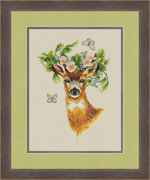 Spring Deer - PDF Cross Stitch Pattern - Wizardi