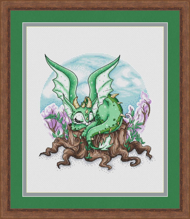 Spring Dragon - PDF Cross Stitch Pattern - Wizardi