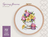 Spring Flowers Cross stitch pattern, Floral Modern Cross Stitch Chart, Cross stitch pattern PDF, Needlepoint Pattern, Hand embroidery design - Wizardi
