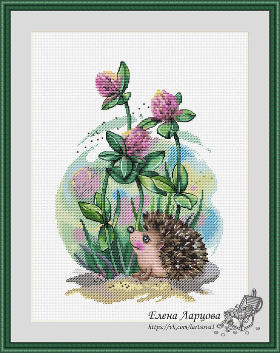 Spring Hedgehog - PDF Cross Stitch Pattern - Wizardi