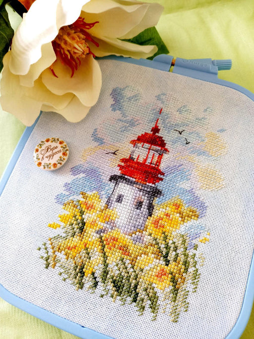 Spring Lighthouse - PDF Cross Stitch Pattern - Wizardi