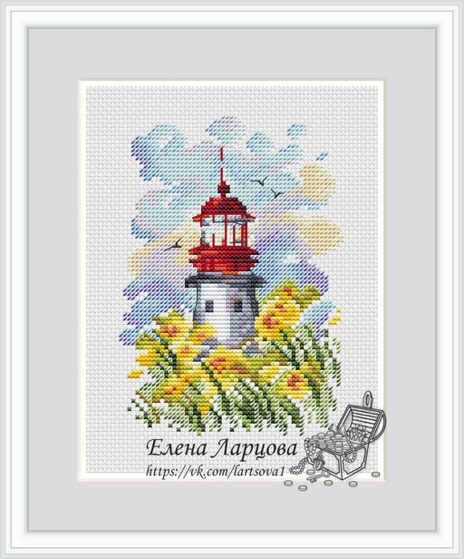 Spring Lighthouse - PDF Cross Stitch Pattern - Wizardi