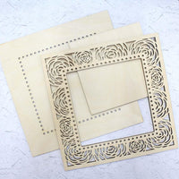 Square Openwork Frame Roses OP-029 - Wizardi