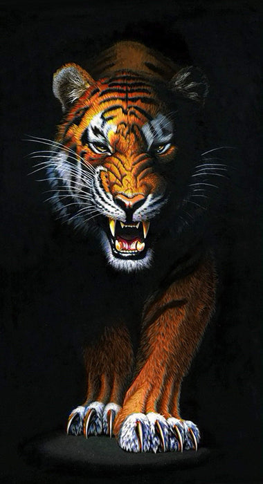 Stalking Tiger WD2408 14.9 x 27.6 inches Wizardi Diamond Painting Kit - Wizardi