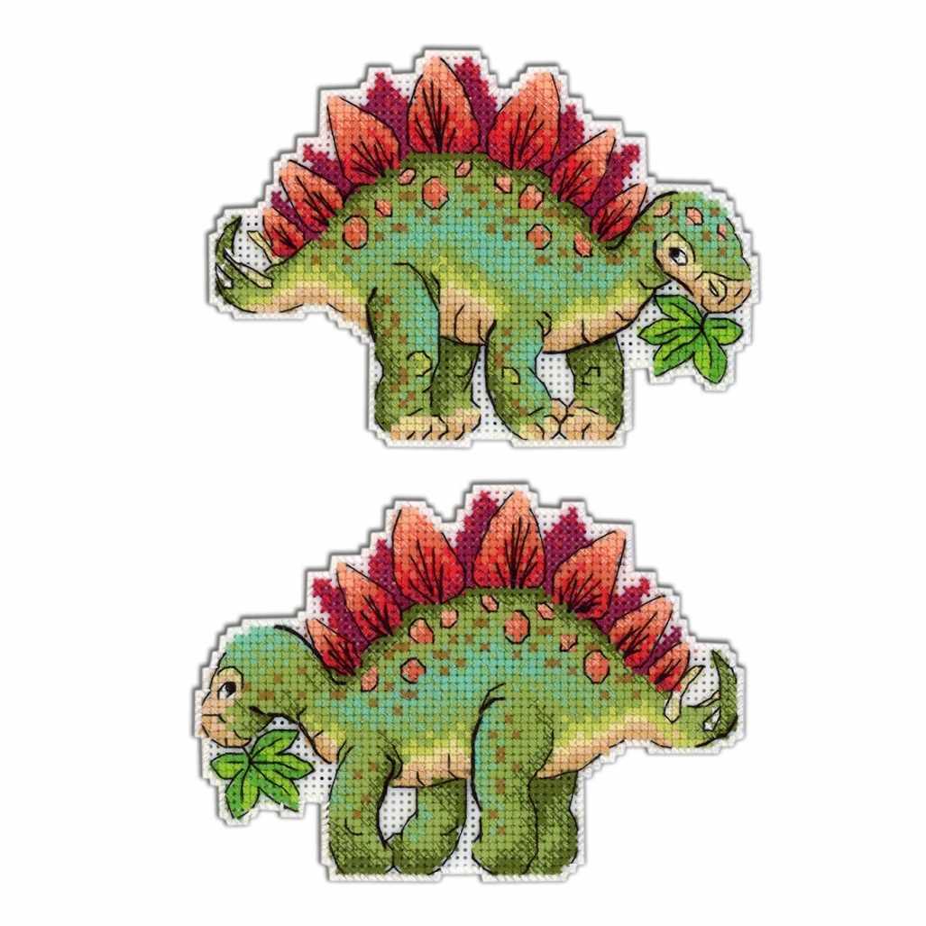 Stegosaurus P-270 / SR-270 Plastic Canvas Counted Cross Stitch Kit - Wizardi