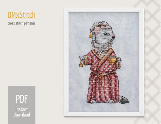 Ferret Cross Stitch Pattern - PDF Download - Creatively Crafting