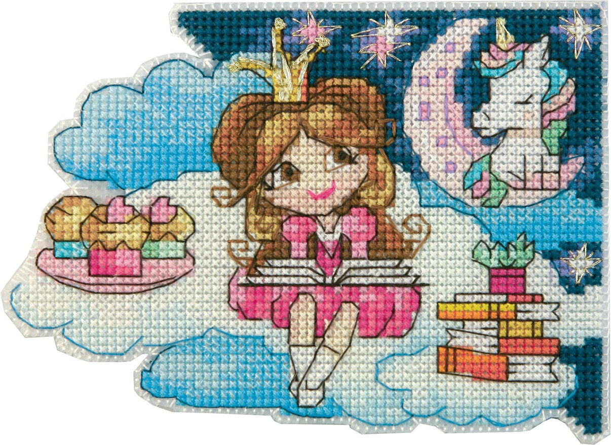 T-81C Counted cross stitch kit Bookmark "Fantasy world. Girl" - Wizardi