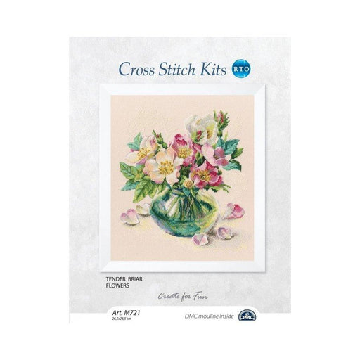 Tender briar flowers M721 Counted Cross Stitch Kit - Wizardi