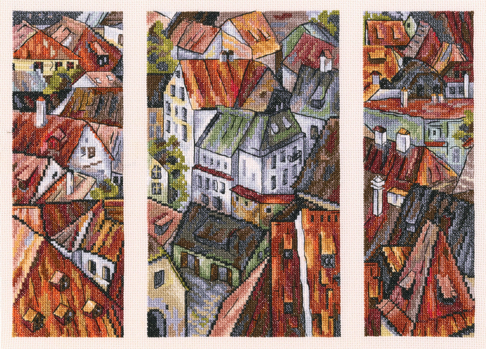 The roofs M558 Counted Cross Stitch Kit - Wizardi