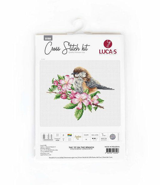 The tit on the branch B1194L Counted Cross-Stitch Kit - Wizardi