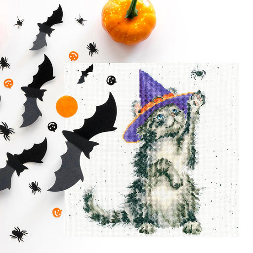 The Witch's Cat XHD105 Counted Cross Stitch Kit - Wizardi