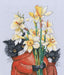 There were cats. Cats and flowers are needed for beauty! M917 Counted Cross Stitch Kit - Wizardi