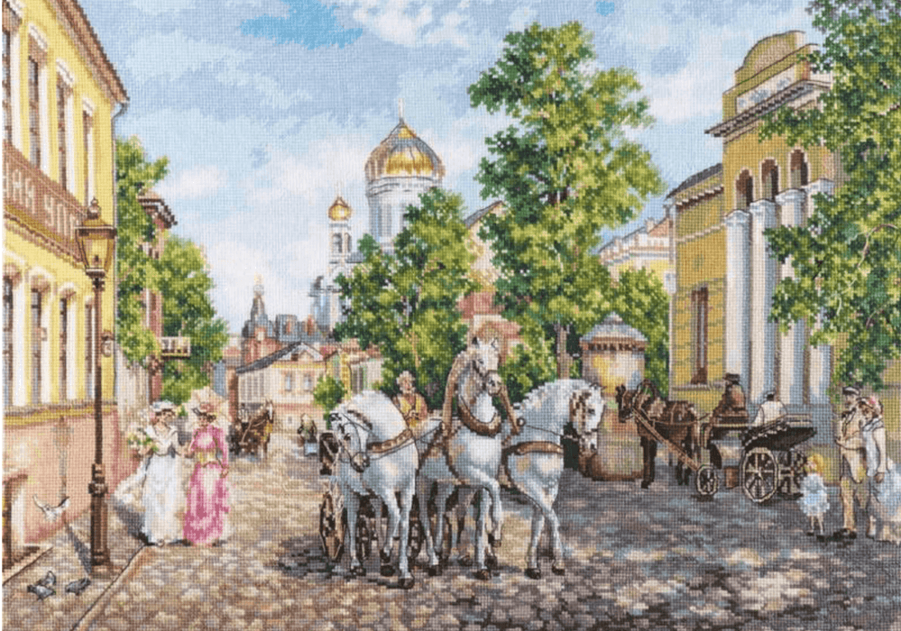 Three horses. The Temple of Christ 3-31 Counted Cross-Stitch Kit - Wizardi