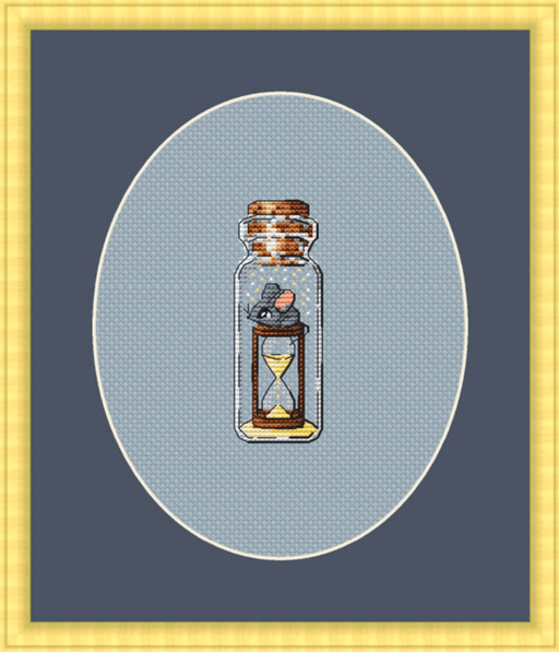 Time Bottle on Plastic Canvas - PDF Counted Cross Stitch Pattern - Wizardi