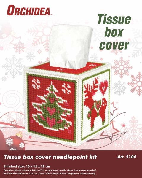 Tissue box cover - needlepoint (halfstitch) kit "Christmas time" 5104 - Wizardi