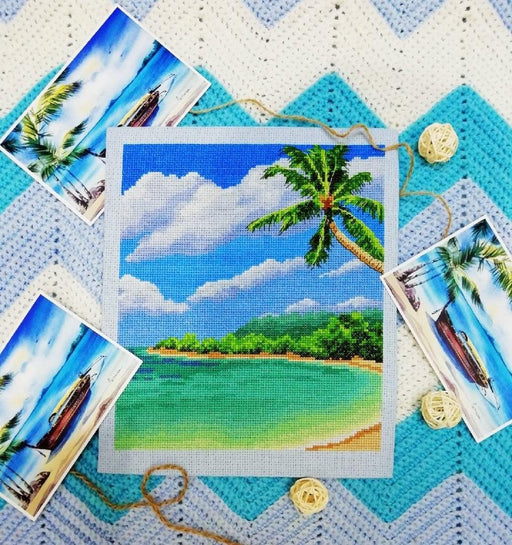 Tropical island - PDF Counted Cross Stitch Pattern - Wizardi
