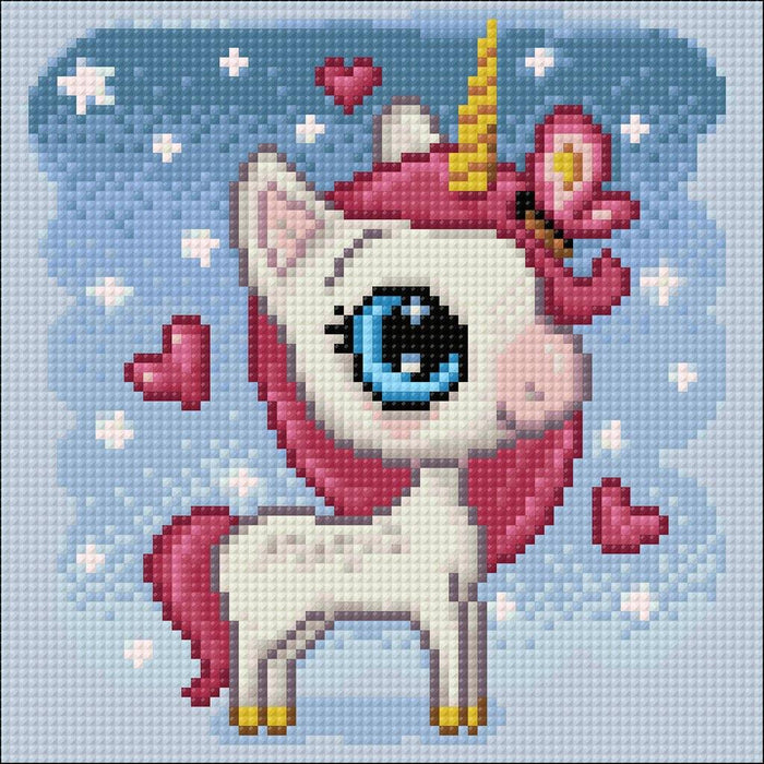 Unicorn in Love CS2530 7.9 x 7.9 inches Crafting Spark Diamond Painting Kit - Wizardi