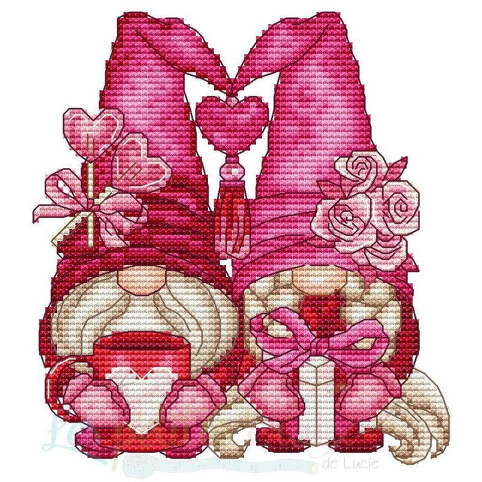 Valentines Gnomes - PDF Cross Stitch Pattern - Wizardi