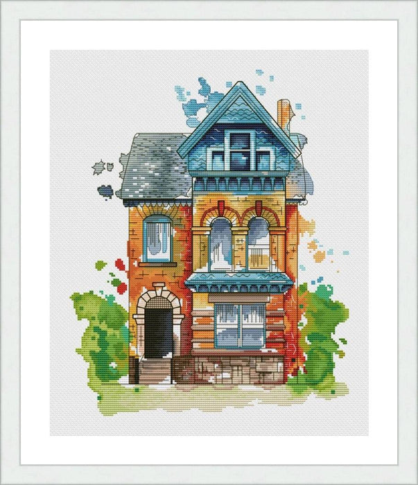 Victorian House - PDF Cross Stitch Pattern - Wizardi