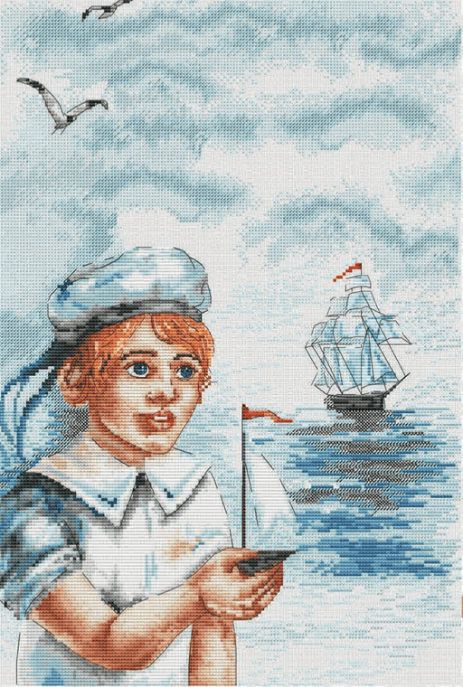 White Sail. Marine - PDF Cross Stitch Pattern - Wizardi