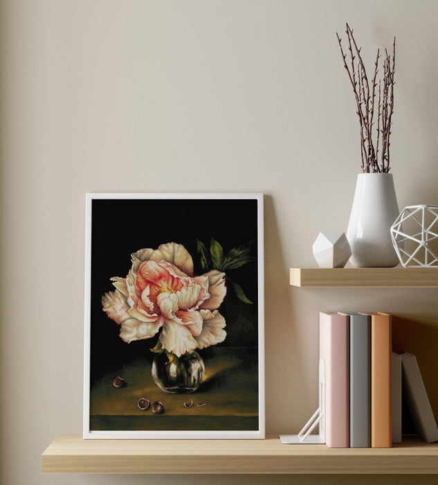 White Still life with Peonies - PDF Cross Stitch Pattern - Wizardi