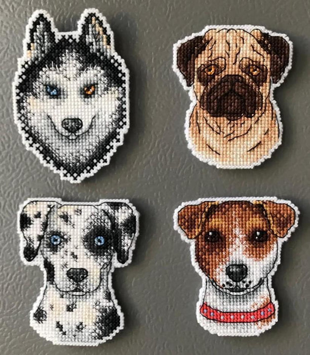 Who Said Woof? Magnets SR-409 Plastic Canvas Counted Cross Stitch Kit - Wizardi