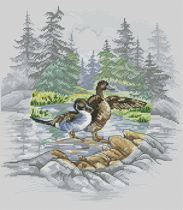 Wild Ducks - PDF Cross Stitch Pattern - Wizardi