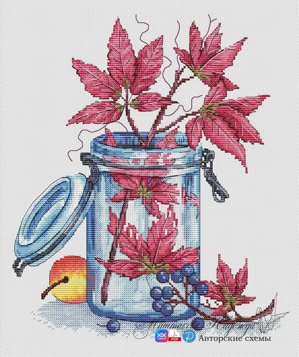 Wild Grapes - PDF Cross Stitch Pattern - Wizardi