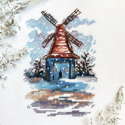 Windmill Winter - PDF Cross Stitch Pattern - Wizardi