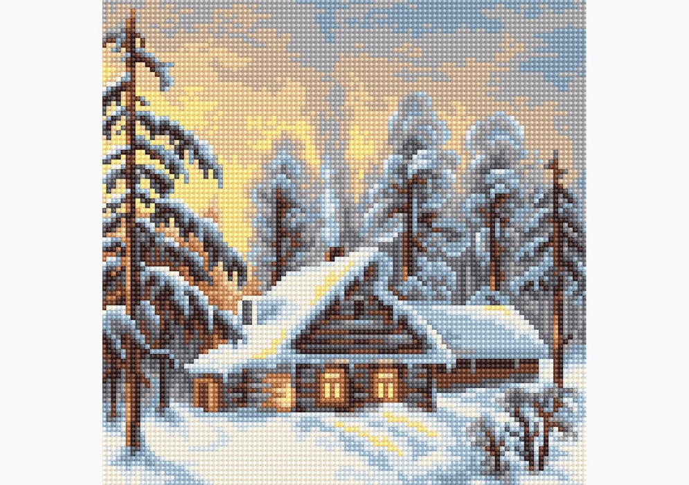 Winter House Counted Cross Stitch Pattern - Free for Subscribers - Wizardi
