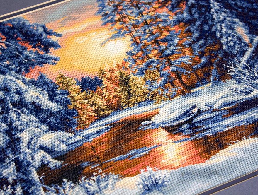 Winter Landscape B477L Counted Cross-Stitch Kit - Wizardi