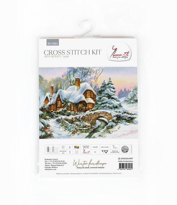 Winter landscape BU5001L Counted Cross-Stitch Kit - Wizardi