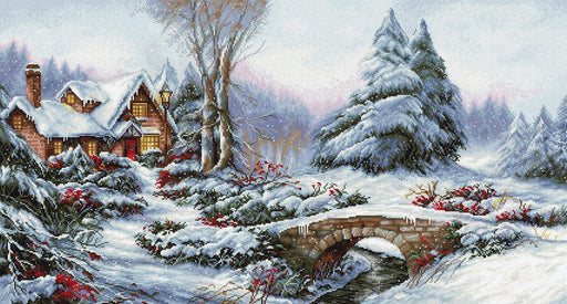Winter landscape BU5002L Counted Cross-Stitch Kit - Wizardi