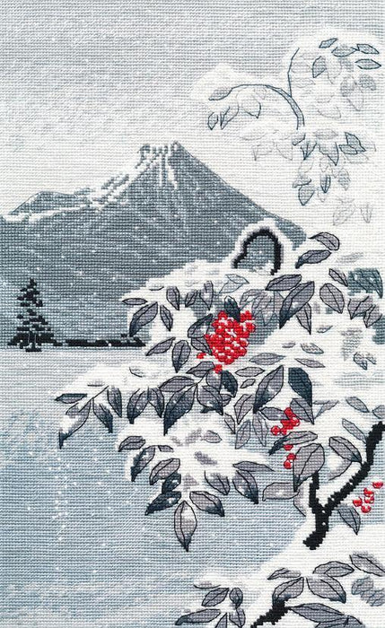 Winter landscape with mountain ash 1398 Counted Cross Stitch Kit - Wizardi