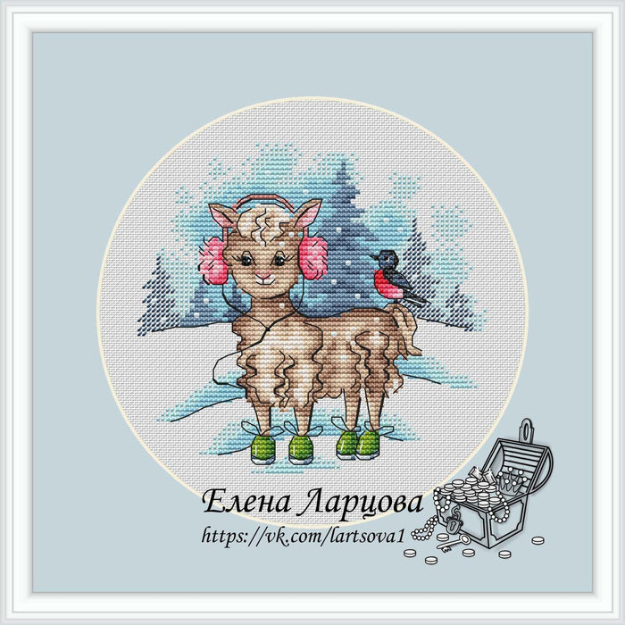 Winter Llama - PDF Cross Stitch Pattern - Wizardi