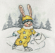 Winter Rabbit on Skates - PDF Cross Stitch Pattern - Wizardi