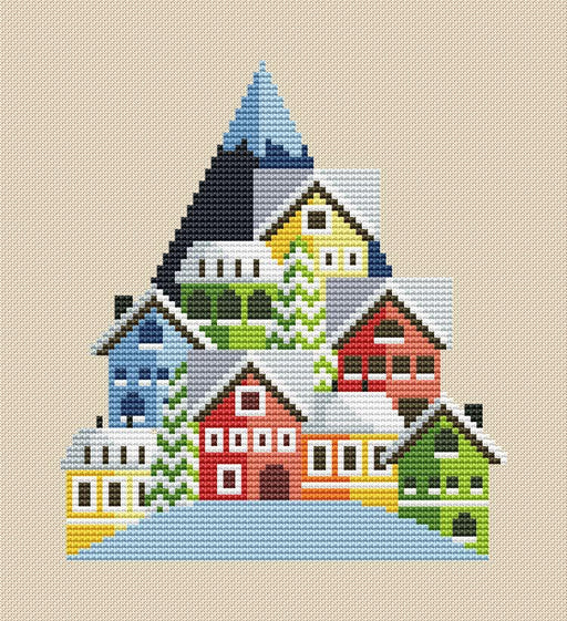Winter Town - PDF Cross Stitch Pattern - Wizardi