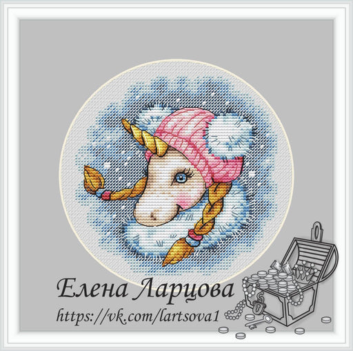 Winter Unicorn - PDF Cross Stitch Pattern - Wizardi