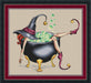 Witch in the Cauldron. Halloween - PDF Cross Stitch Pattern - Wizardi