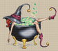 Witch in the Cauldron. Halloween - PDF Cross Stitch Pattern - Wizardi
