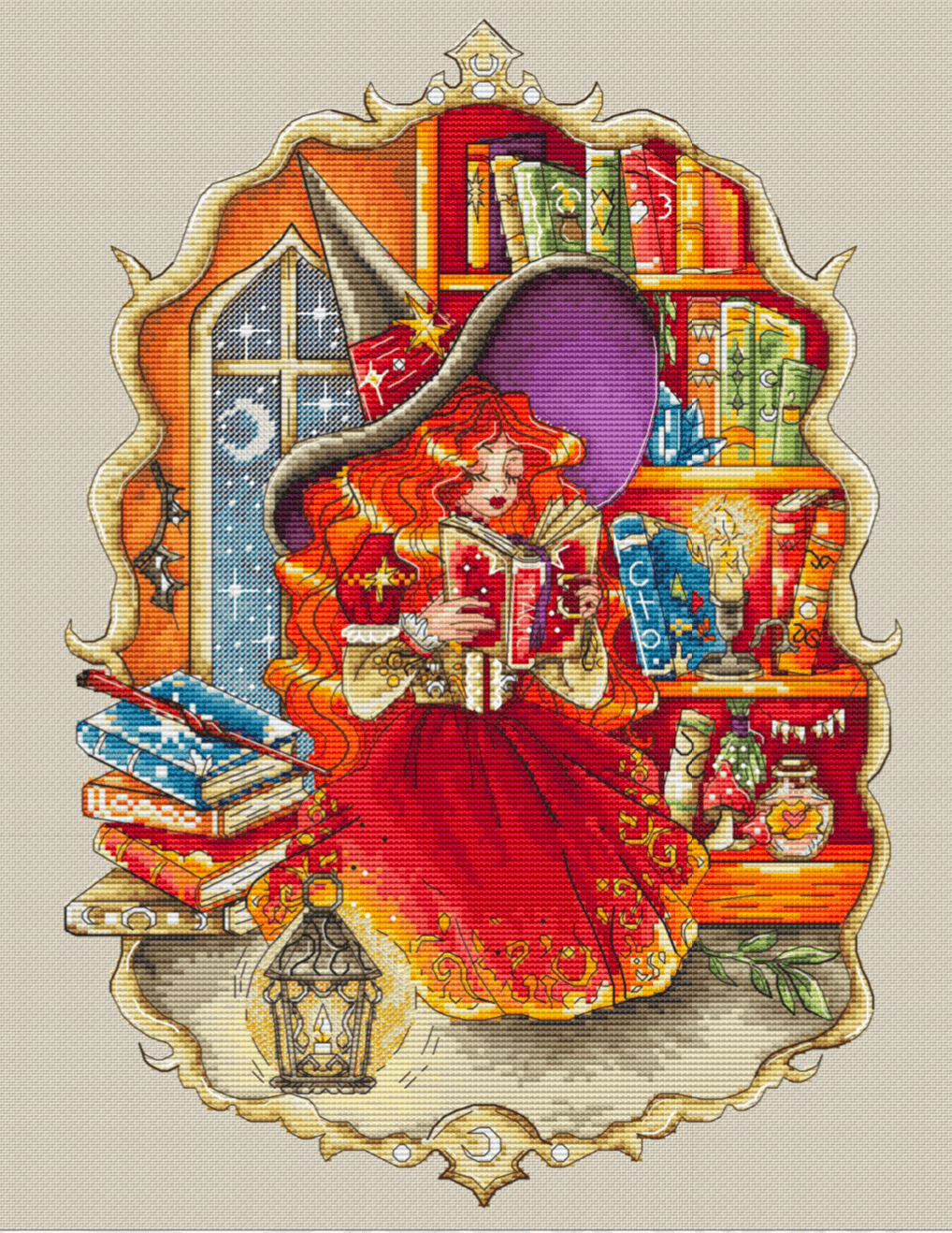 Witch Library - PDF Cross Stitch Pattern – Wizardi
