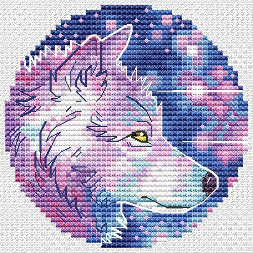 Wolf 1 - PDF Cross Stitch Pattern - Wizardi