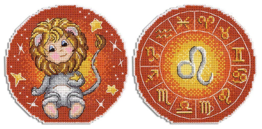Zodiac Signs. Leo SR-705 Plastic Canvas Counted Cross Stitch Kit - Wizardi